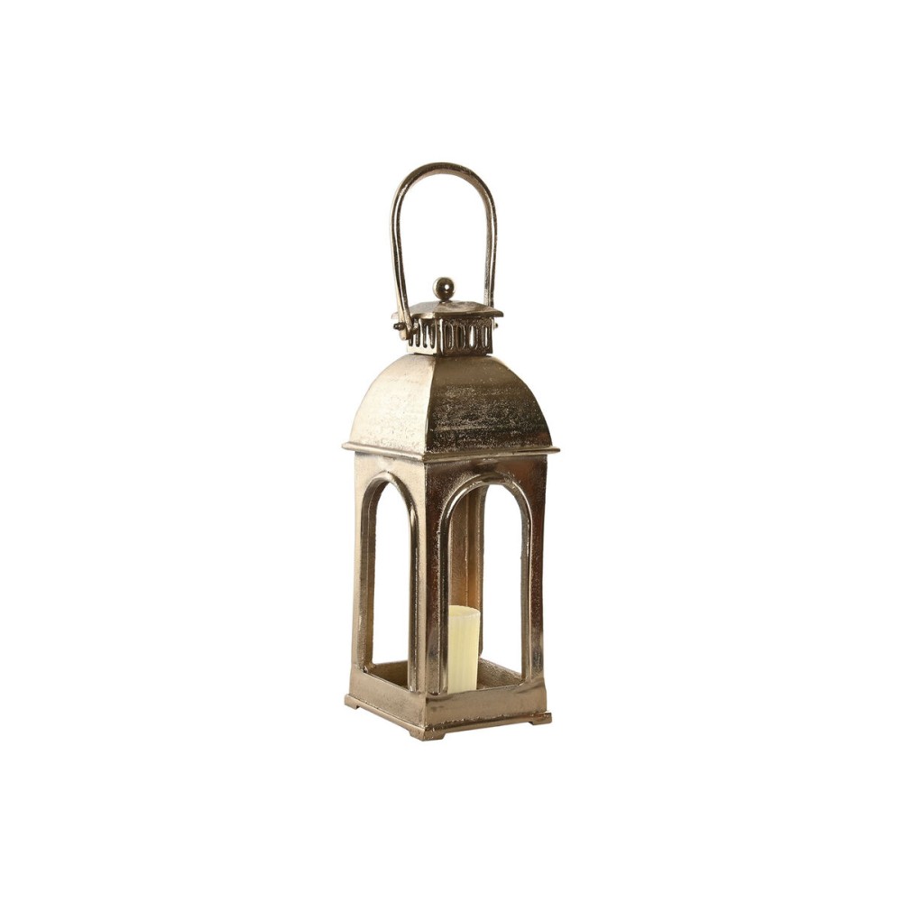 Laterne Home ESPRIT Gold Aluminium Kristall Vintage 17 x 17 x 59 cm