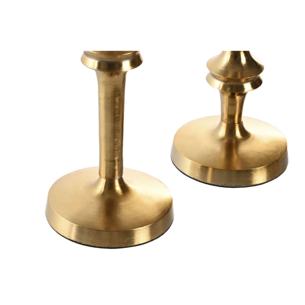 Kerzenleuchter Home ESPRIT Gold Aluminium Moderne 8 x 8 x 36 cm (2 Stück)