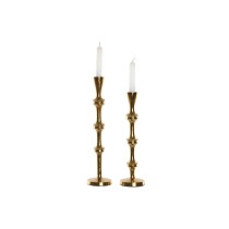 Kerzenleuchter Home ESPRIT Gold Aluminium Moderne 8 x 8 x 36 cm (2 Stück)