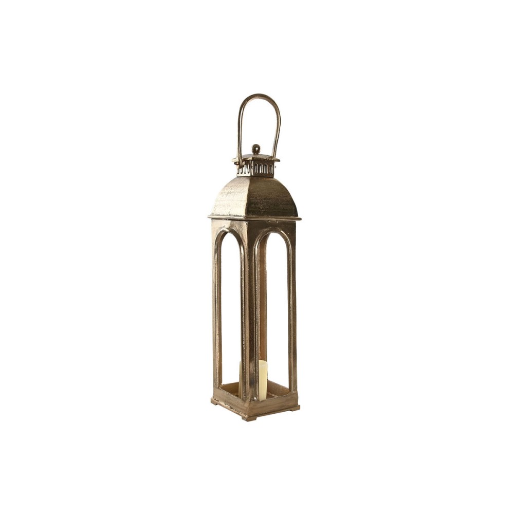 Laterne Home ESPRIT Gold Aluminium Kristall Vintage 17 x 17 x 78 cm