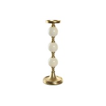 Kerzenleuchter Home ESPRIT Weiß Gold Aluminium Moderne 15 x 15 x 43.5 cm