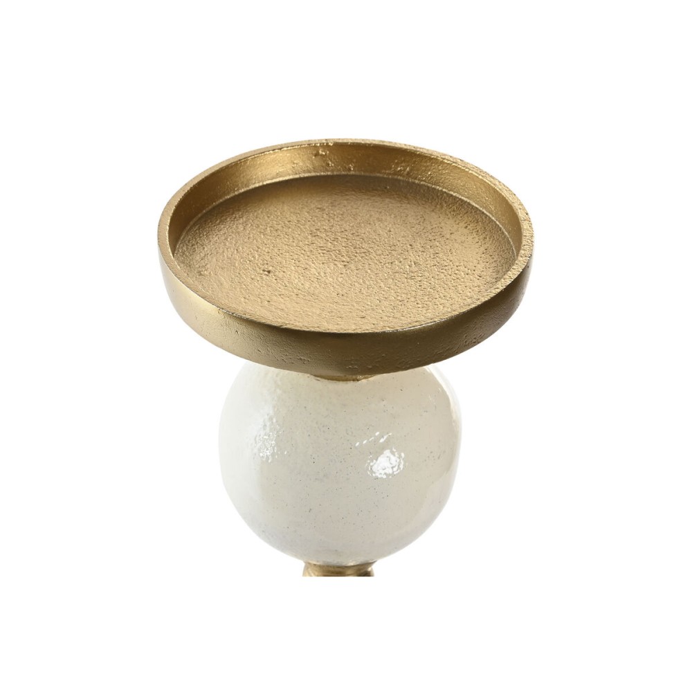 Kerzenleuchter Home ESPRIT Weiß Gold Aluminium Moderne 15 x 15 x 43.5 cm