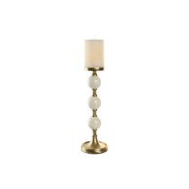 Kerzenleuchter Home ESPRIT Weiß Gold Aluminium Moderne 15 x 15 x 43.5 cm