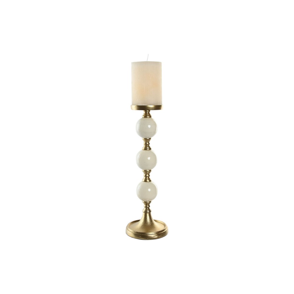 Pot à Bougie Home ESPRIT Blanc Doré Aluminium Moderne 15 x 15 x 43.5 cm