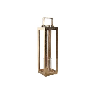 Laterne Home ESPRIT Gold Aluminium Kristall Moderne 15 x 15 x 59 cm