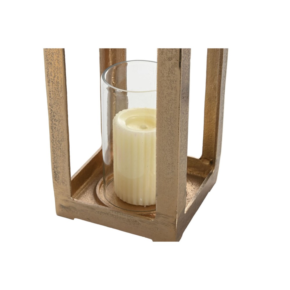 Laterne Home ESPRIT Gold Aluminium Kristall Moderne 15 x 15 x 59 cm