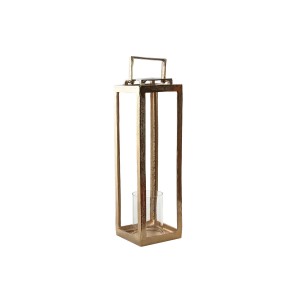 Laterne Home ESPRIT Gold Aluminium Kristall Moderne 20 x 20 x 74 cm