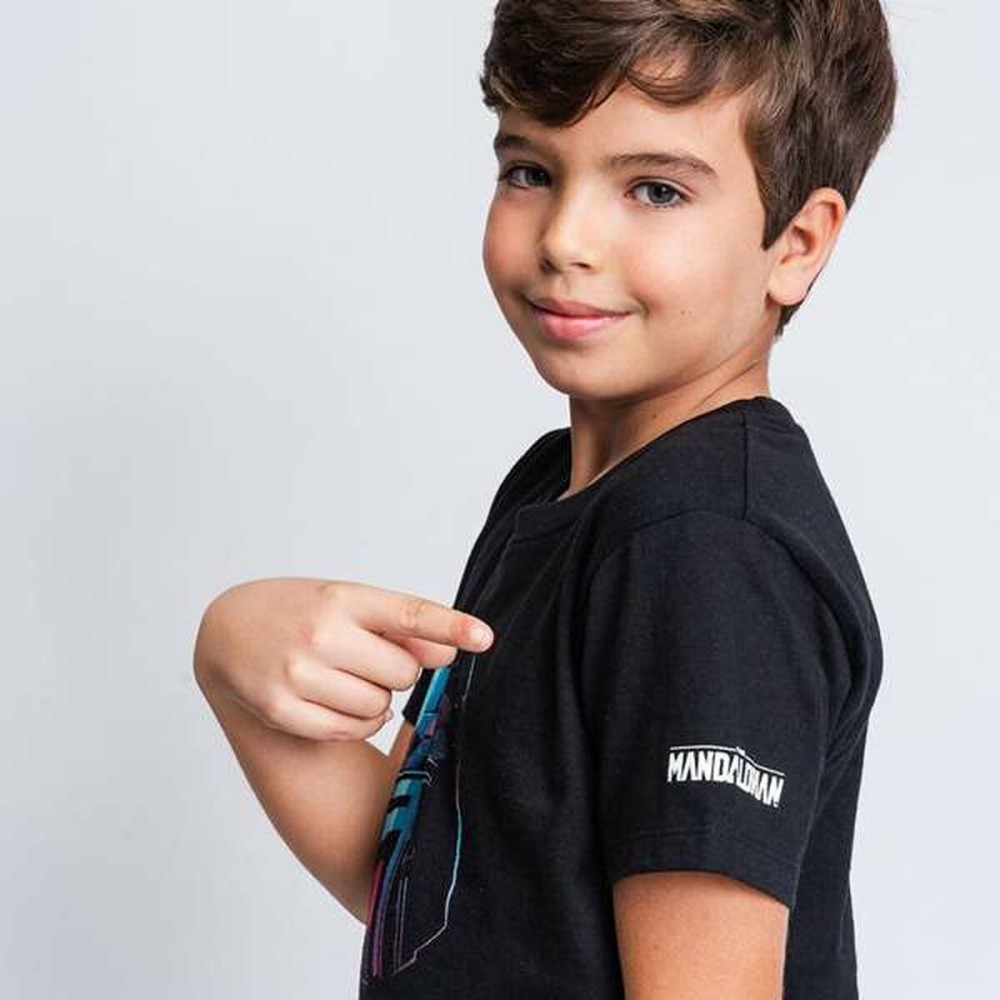 Child's Short Sleeve T-Shirt The Mandalorian Black