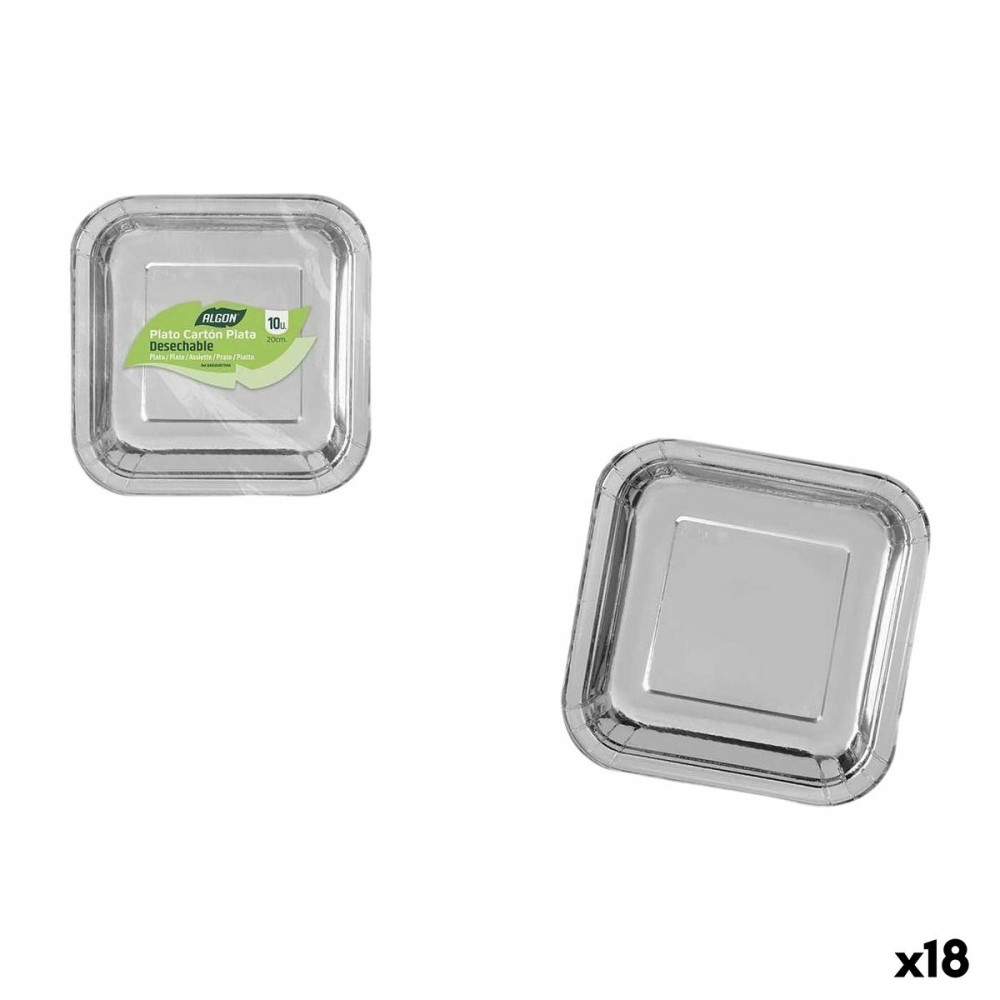 Geschirr-Set Algon Silberfarben 20 cm 20 x 2 cm 10 Stücke (18 Stück)