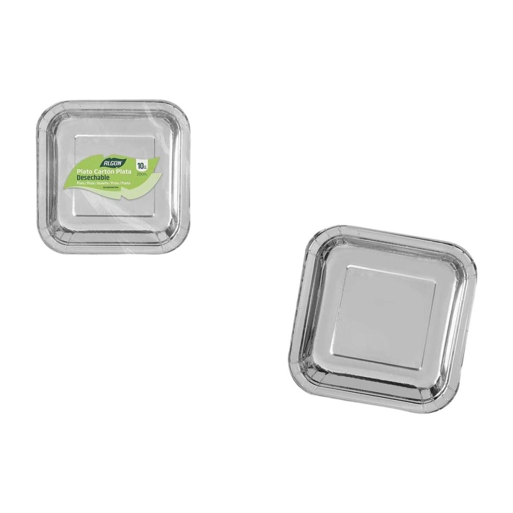 Geschirr-Set Algon Silberfarben 20 cm 20 x 2 cm 10 Stücke (18 Stück)