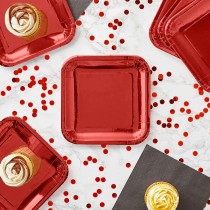 Plate set Algon Red 23 cm 10 Pieces (18 Units)