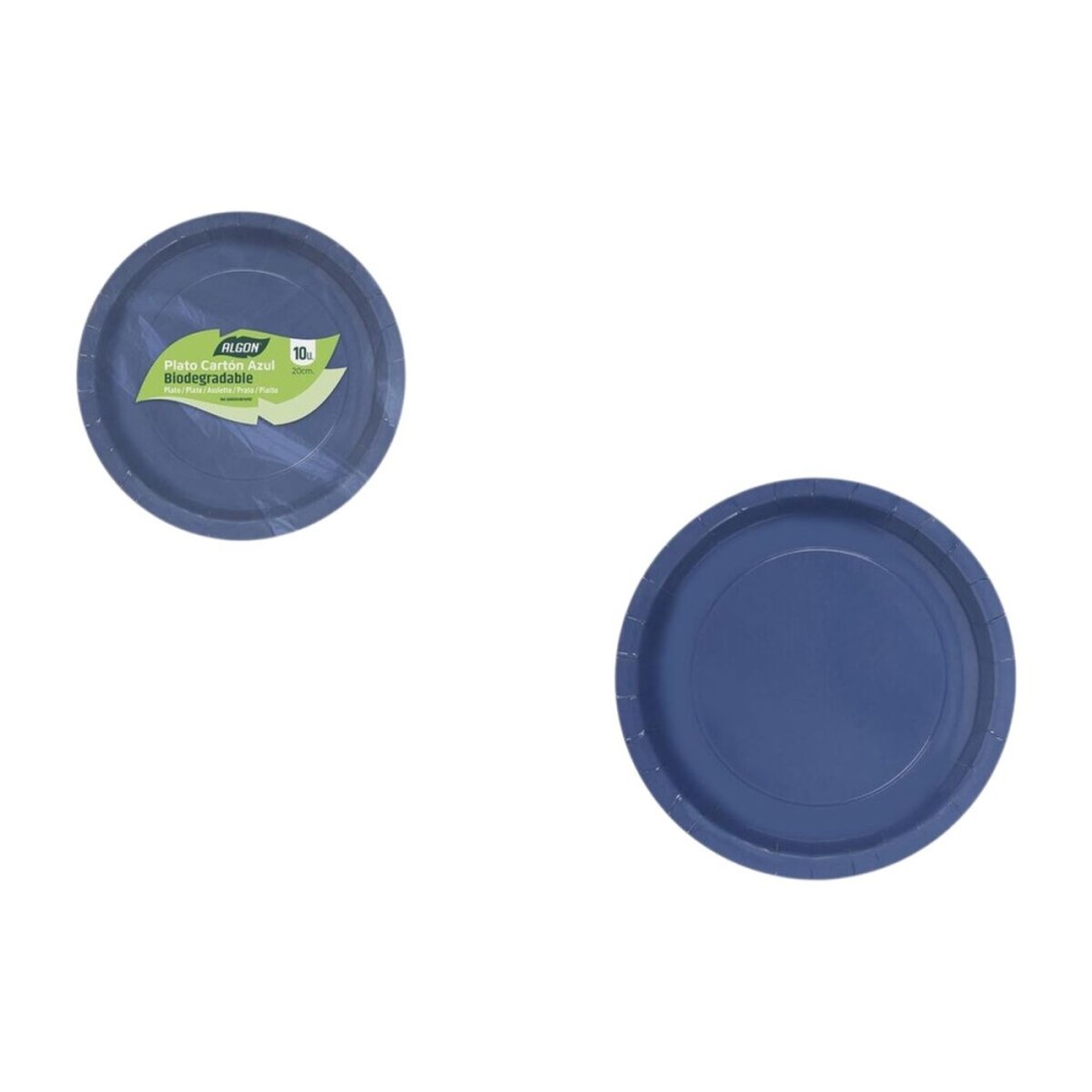 Service de vaisselle Algon Bleu 20 cm 10 Pièces (24 Unités)