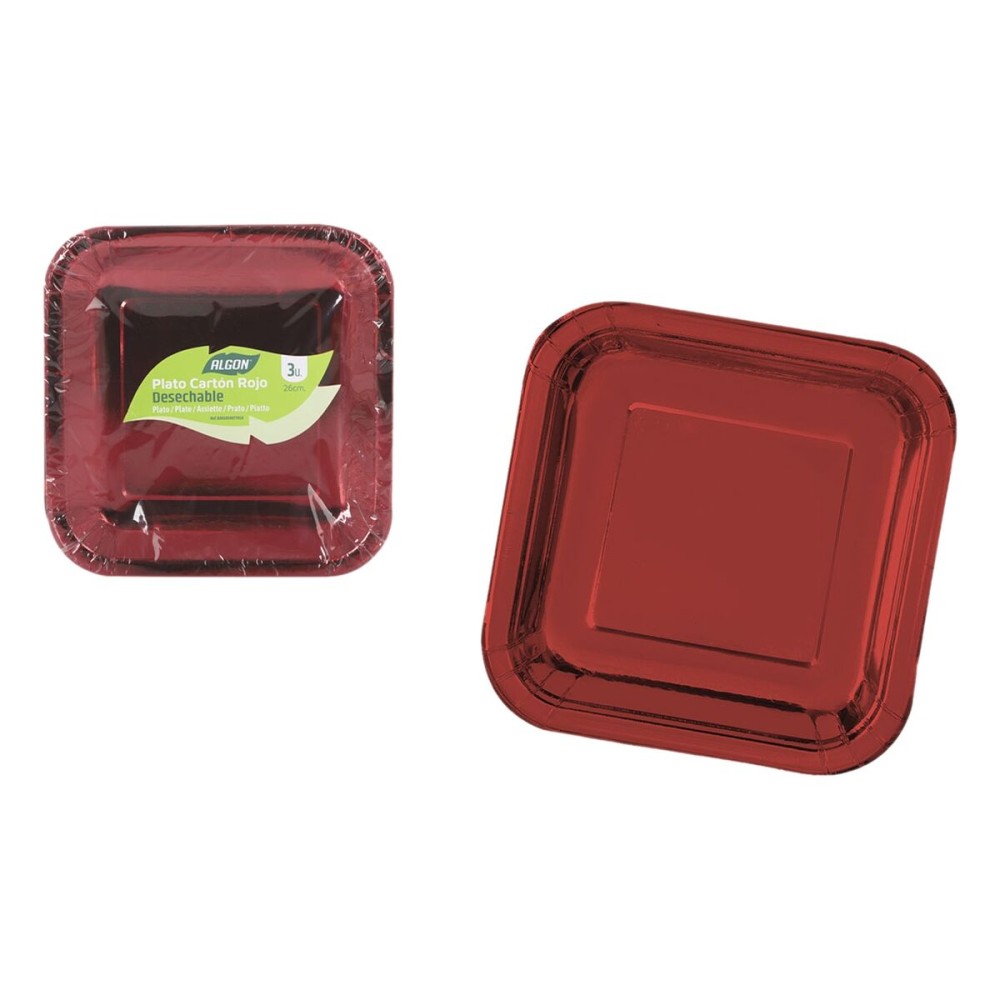 Geschirr-Set Algon Rot 26 cm 3 Stücke (18 Stück)