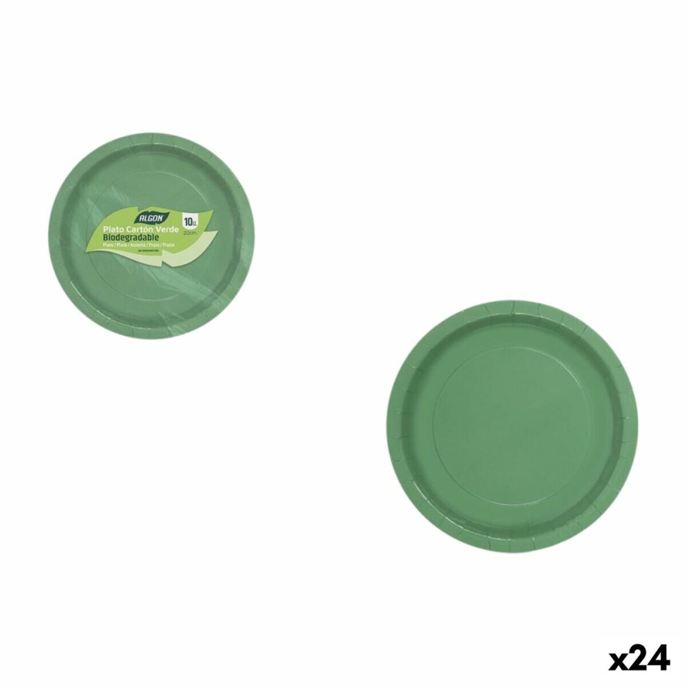 Geschirr-Set Algon grün 20 cm 10 Stücke (24 Stück)
