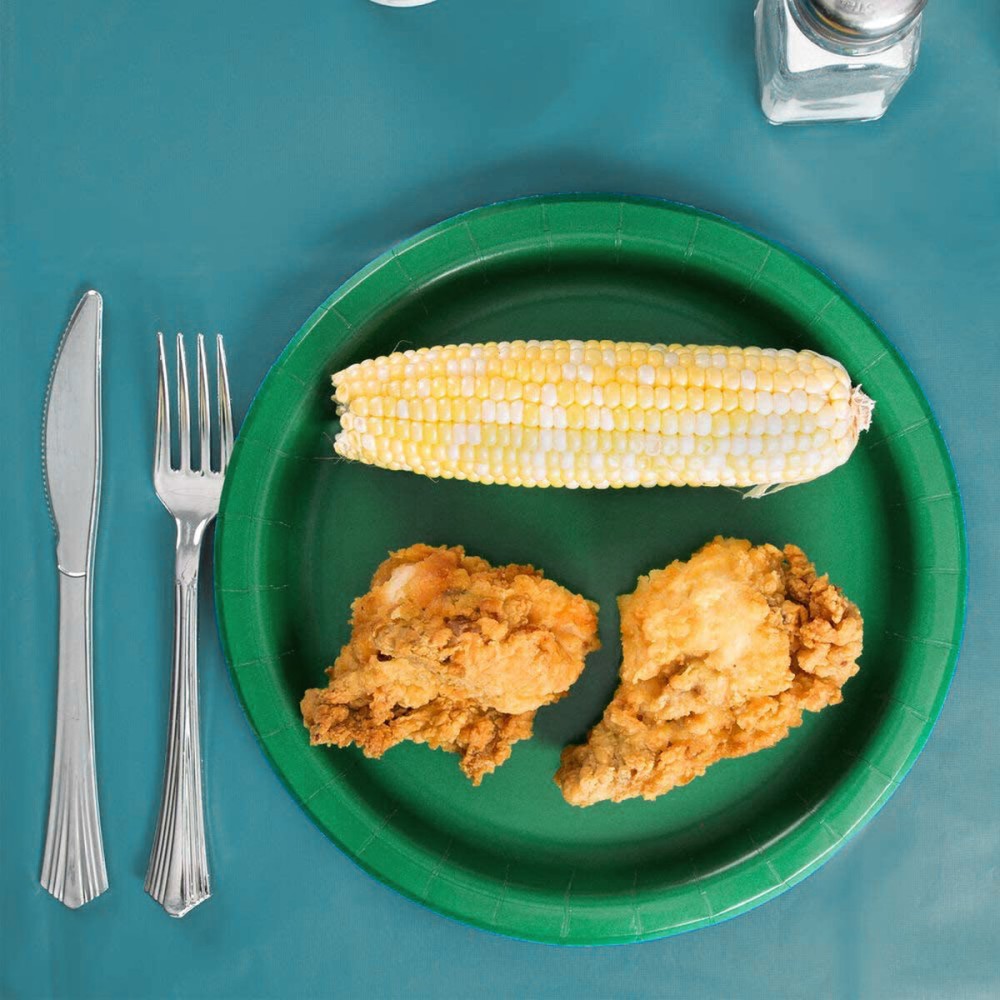 Plate set Algon Green 20 cm 10 Pieces (24 Units)