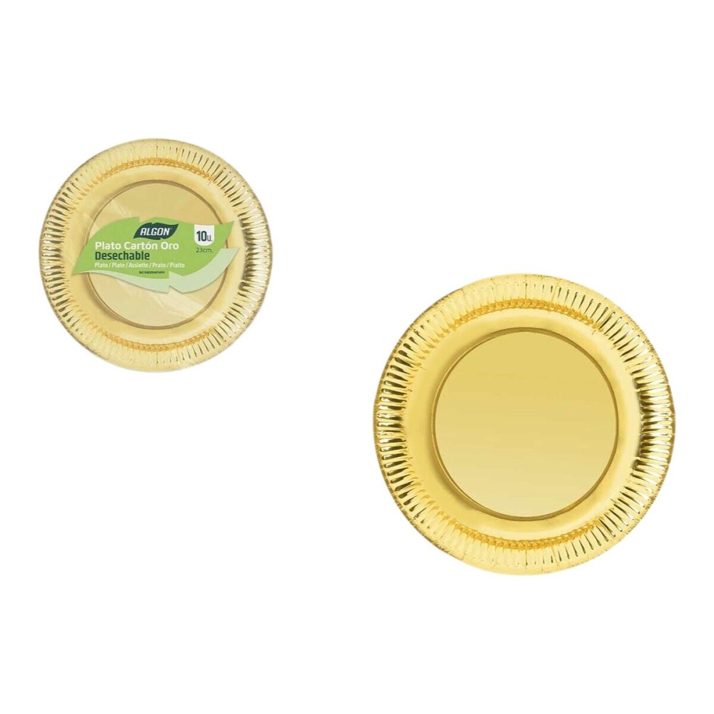 Service de vaisselle Algon Doré 23 cm 10 Pièces (18 Unités)