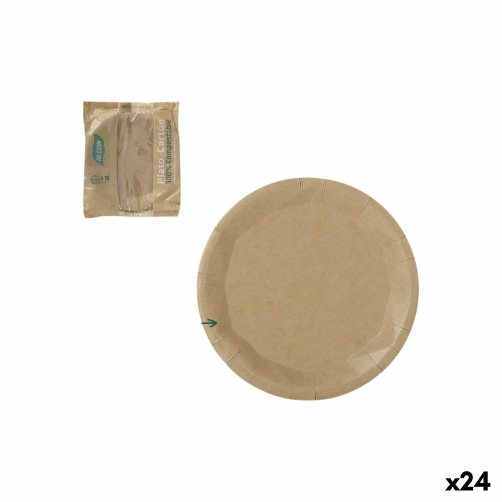 Geschirr-Set Algon Braun 22 cm 10 Stücke (24 Stück)