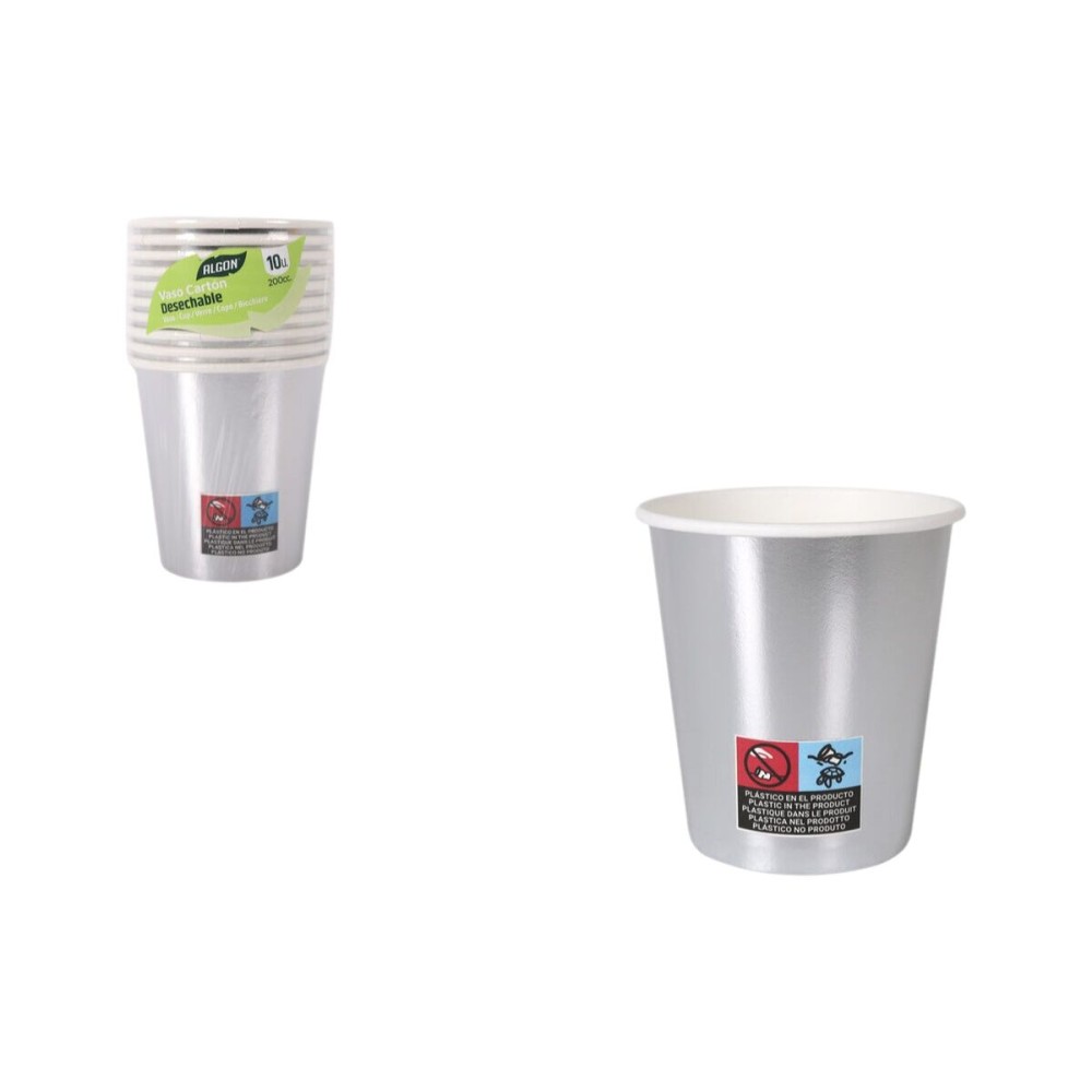 Set de Verres Algon Argenté 200 ml 10 Pièces (18 Unités)