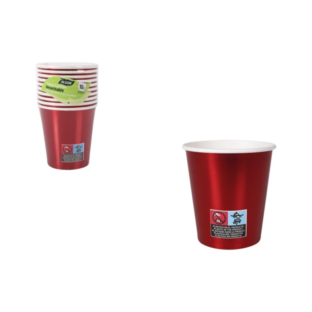 Set de Verres Algon Rouge 200 ml 10 Pièces (18 Unités)