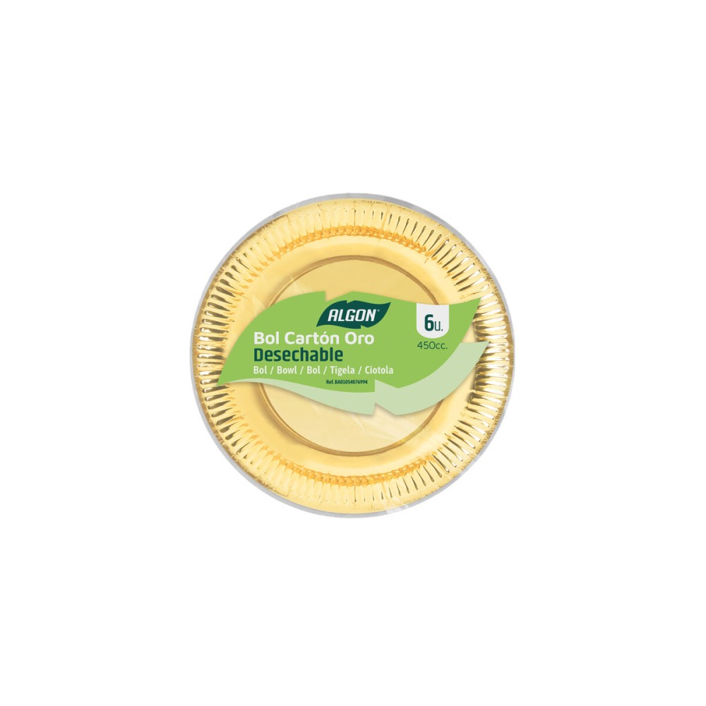 Service de vaisselle Algon Doré 450 ml 6 Pièces (18 Unités)