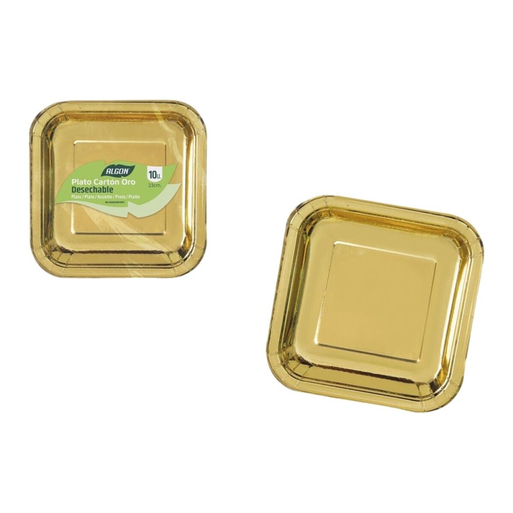 Service de vaisselle Algon Doré 23 cm 10 Pièces (18 Unités)