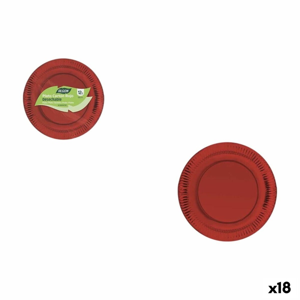 Geschirr-Set Algon Rot 18 cm 12 Stücke (18 Stück)