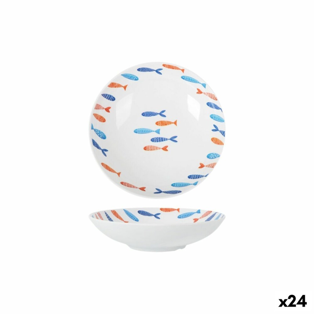 Assiette creuse La Mediterránea Poissons 21 x 5,3 cm (24 Unités)