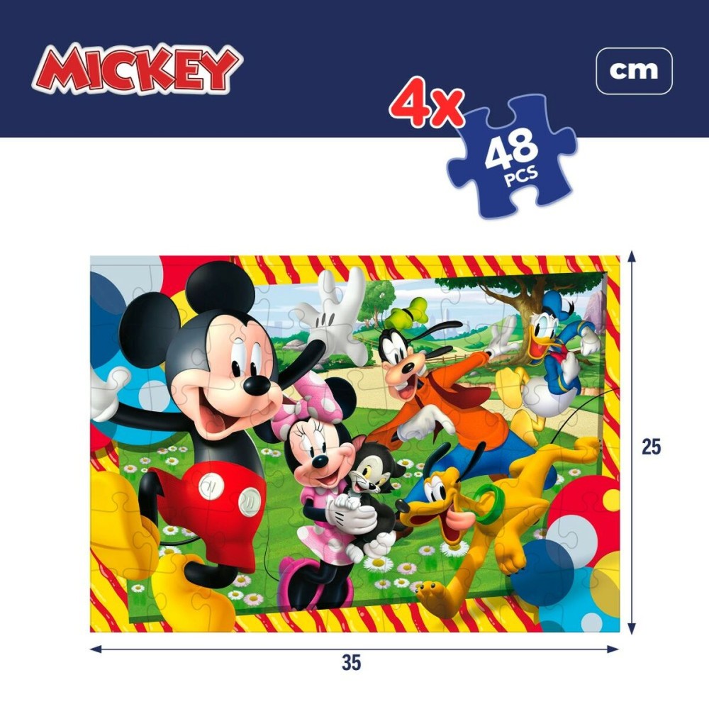 Set mit 4 Puzzeln Mickey Mouse 35 x 1,5 x 25 cm 48 Stücke (6 Stück)