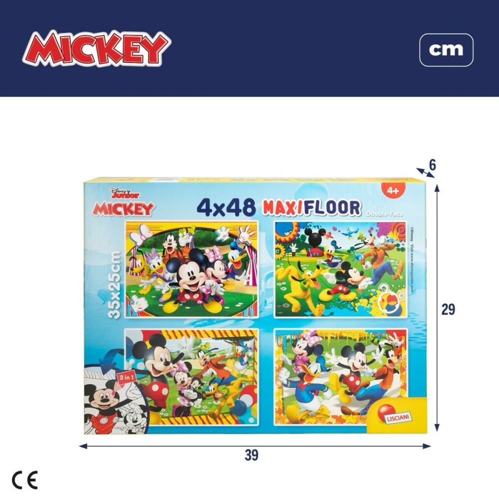 Set mit 4 Puzzeln Mickey Mouse 35 x 1,5 x 25 cm 48 Stücke (6 Stück)
