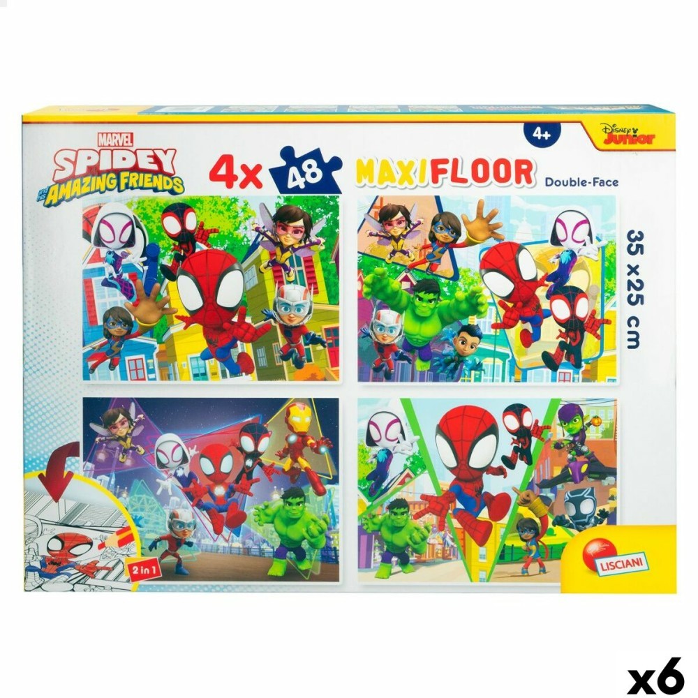 Set mit 4 Puzzeln Spidey 35 x 1,5 x 25 cm 48 Stücke (6 Stück)