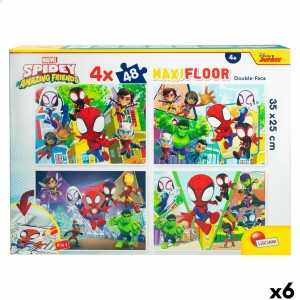 4-Puzzle Set Spidey 35 x 1,5 x 25 cm 48 Pieces (6 Units)