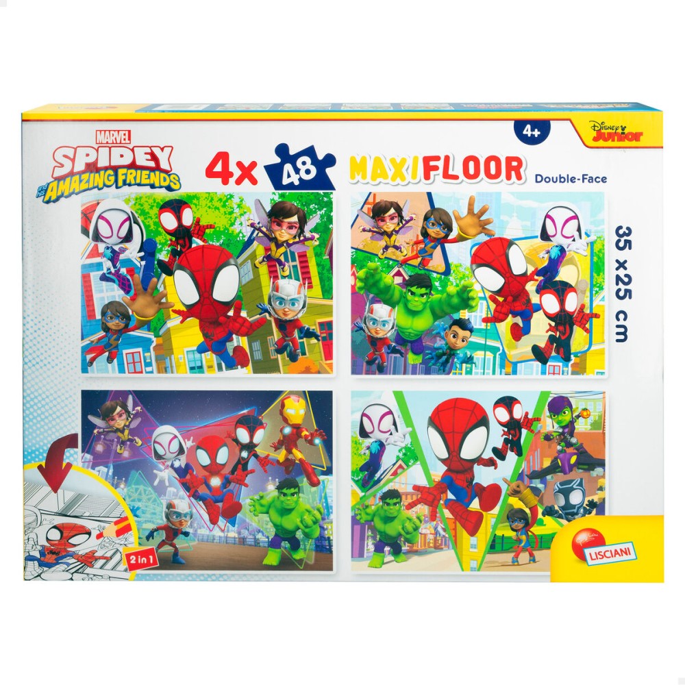 Set mit 4 Puzzeln Spidey 35 x 1,5 x 25 cm 48 Stücke (6 Stück)