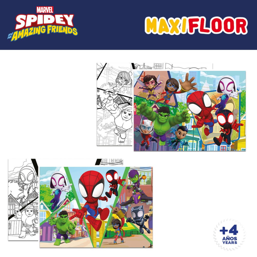 Set mit 4 Puzzeln Spidey 35 x 1,5 x 25 cm 48 Stücke (6 Stück)