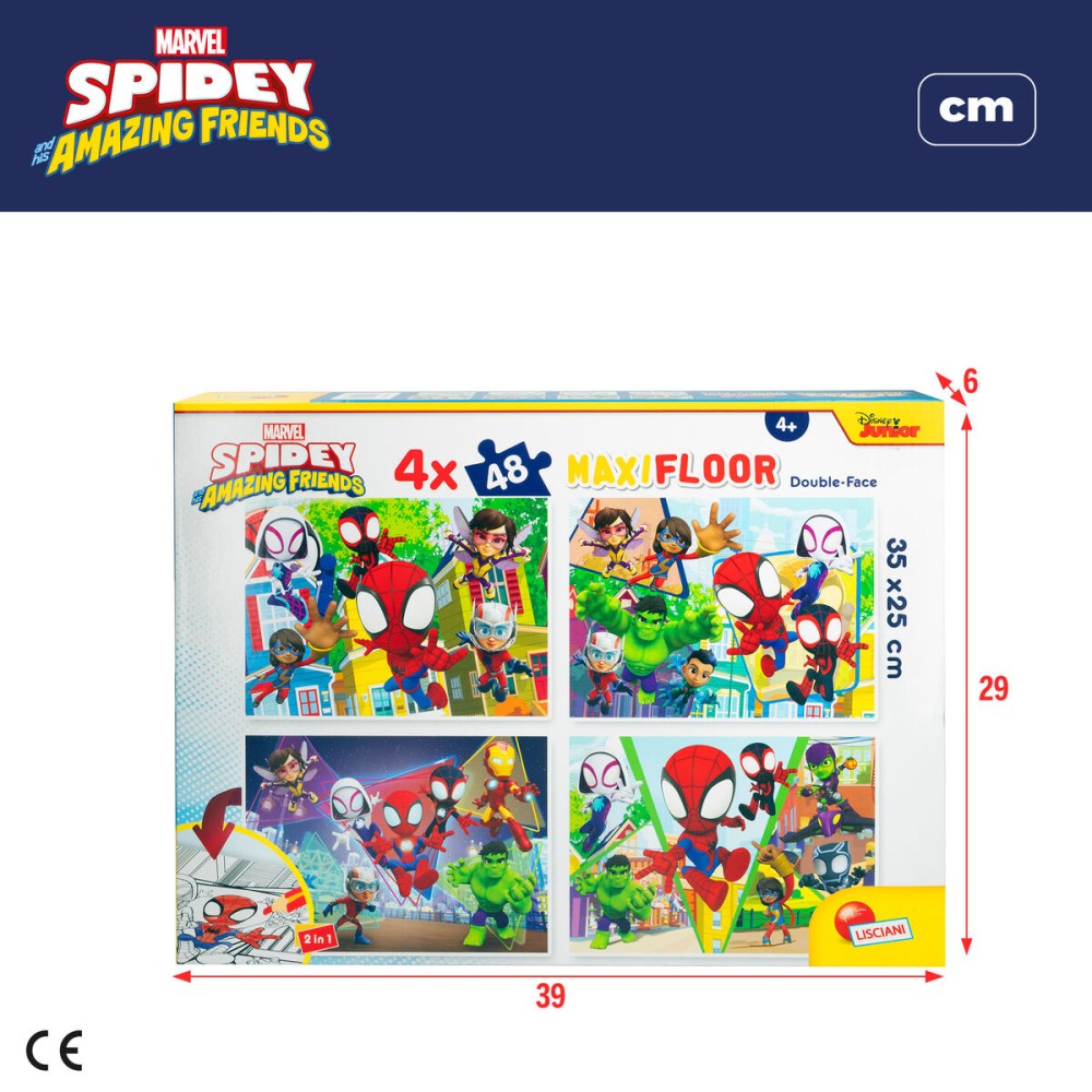 Set mit 4 Puzzeln Spidey 35 x 1,5 x 25 cm 48 Stücke (6 Stück)
