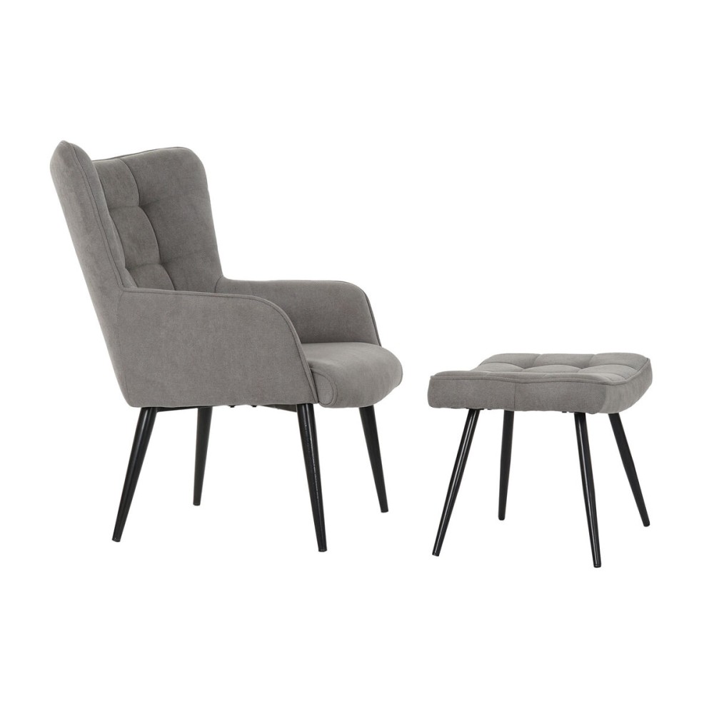 Armchair DKD Home Decor Black Grey 69 x 77 x 91 cm