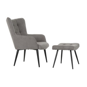 Armchair DKD Home Decor Black Grey 69 x 77 x 91 cm