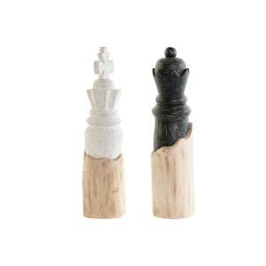 Deko-Figur DKD Home Decor Weiß Braun Schwarz Schachfiguren Loft 12 x 12 x 48 cm (2 Stück)