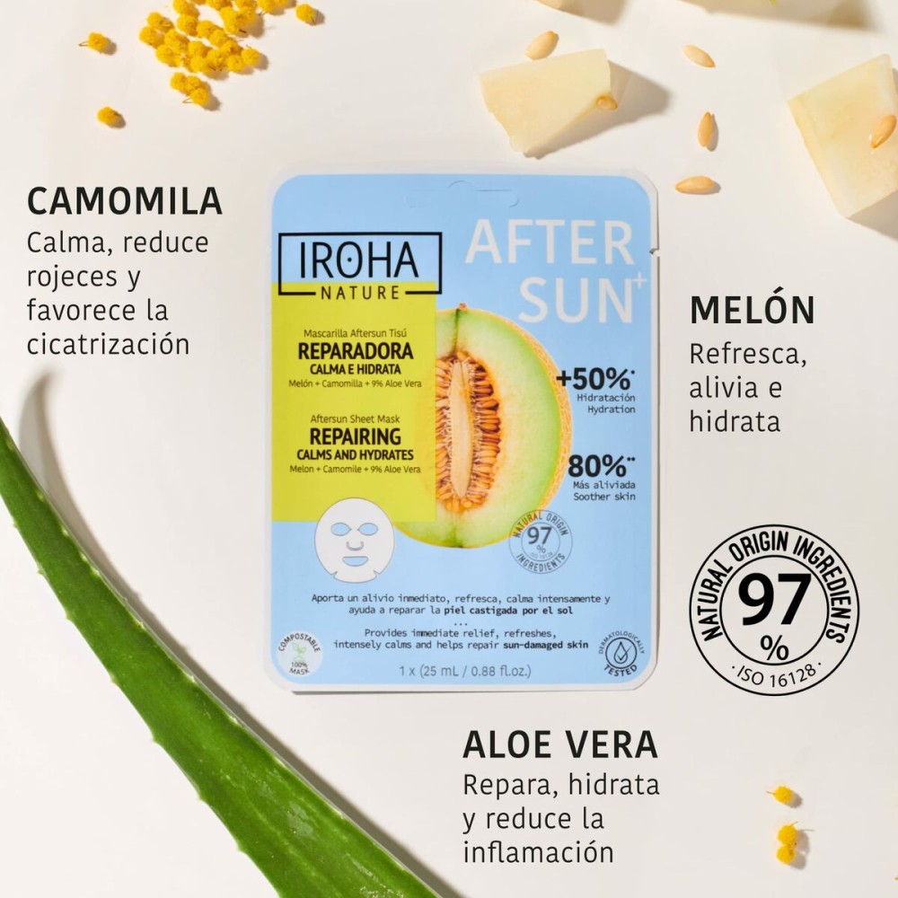 Gesichtsmaske Iroha Repairing calms and hydrates Melone (1 Stück)