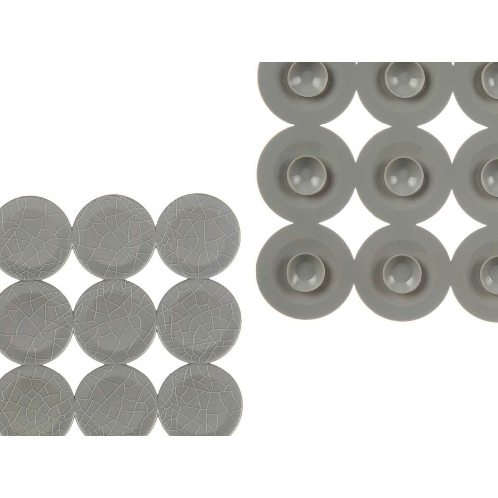 Non-slip Shower Mat Grey PVC 54 x 54 x 1 cm (6 Units)