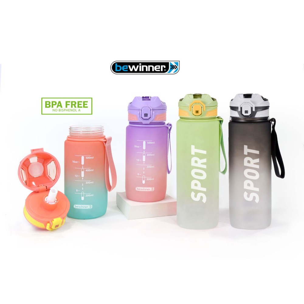Wasserflasche Bewinner Bunt 600 ml 7,4 x 7,4 x 19 cm (12 Stück)