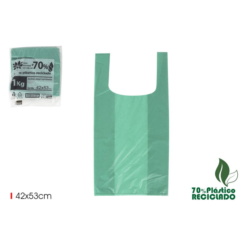 Sac réutilisable Inde Vert 42 x 53 cm (10 Unités)