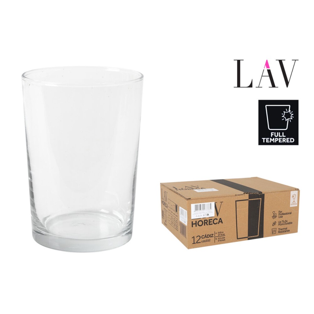 Glass for water LAV Cadiz 510 ml (12 Units)