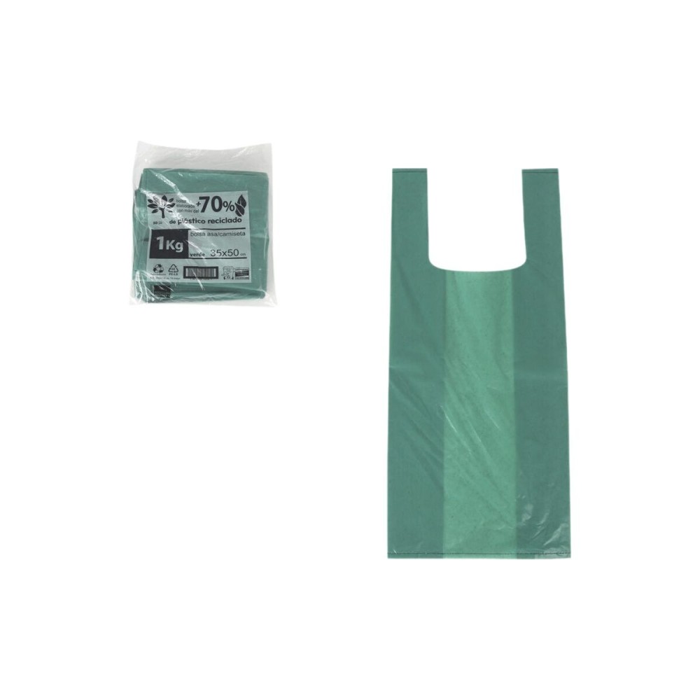 Sac réutilisable Inde Vert 35 x 50 cm (10 Unités)