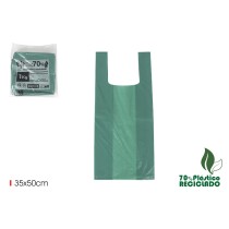 Sac réutilisable Inde Vert 35 x 50 cm (10 Unités)