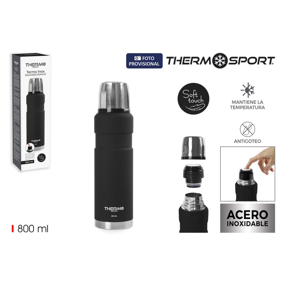Thermosflasche ThermoSport Schwarz 0,8 L (6 Stück)