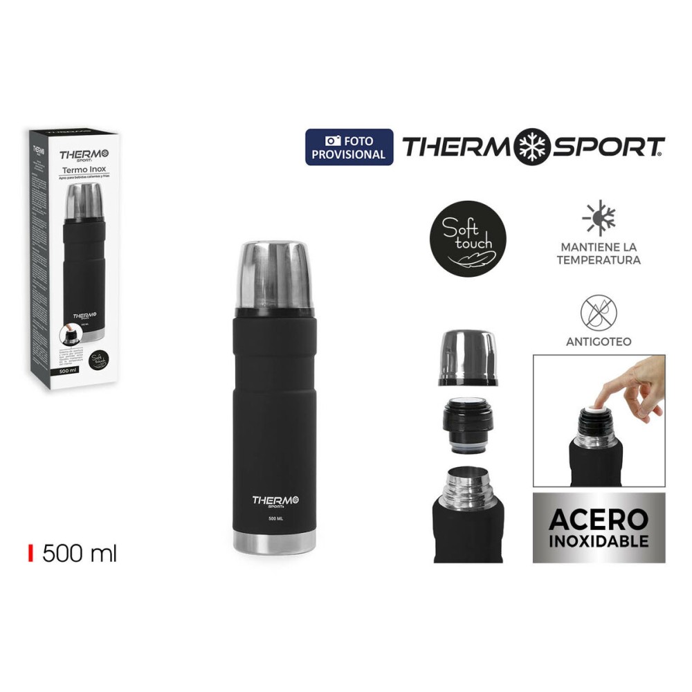 Thermosflasche ThermoSport Schwarz 500 ml (6 Stück)