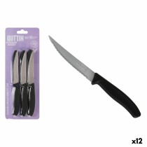 Steakmesser-Set Quttin Schwarz Silberfarben 11 cm 6 Stücke (12 Stück)