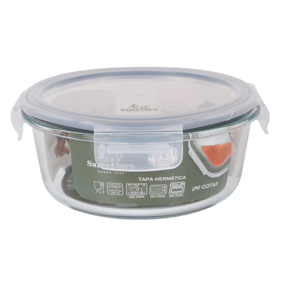 Boîte à lunch hermétique Santa Clara Transparent Ø 17 cm 0,9 l (6 Unités)