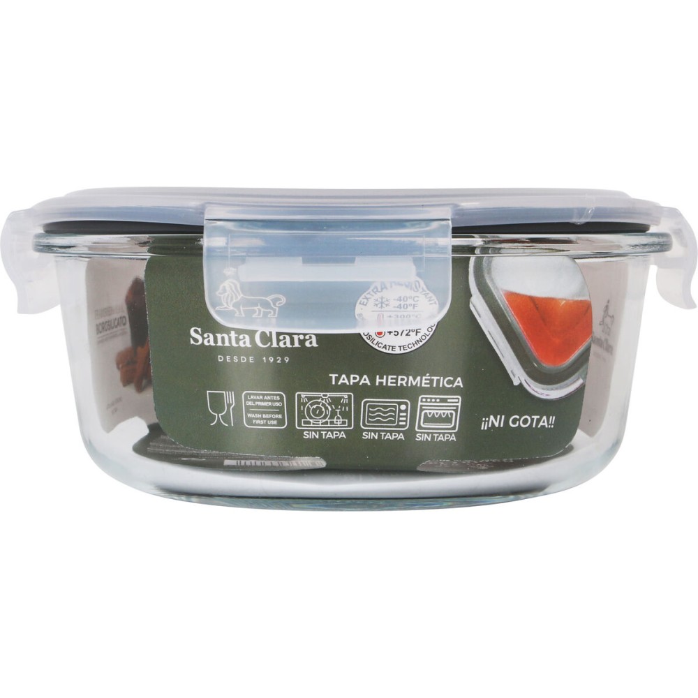 Lunchbox hermetisch Santa Clara Durchsichtig Ø 17 cm 0,9 l (6 Stück)