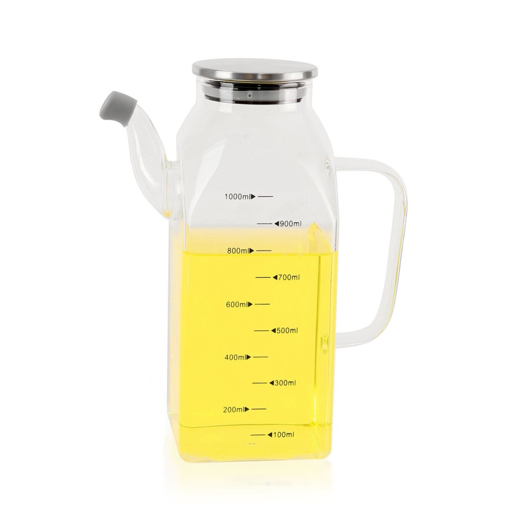 Huilier La Mediterránea Transparent Argenté Métal Verre Borosilicaté 1 L (6 Unités)